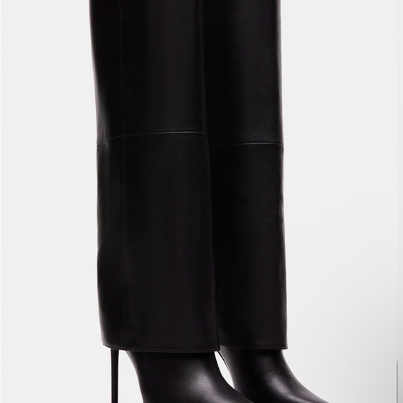 Steve Madden Smith Black Leather Women's Knee-High Boots - Picture 2 of 3